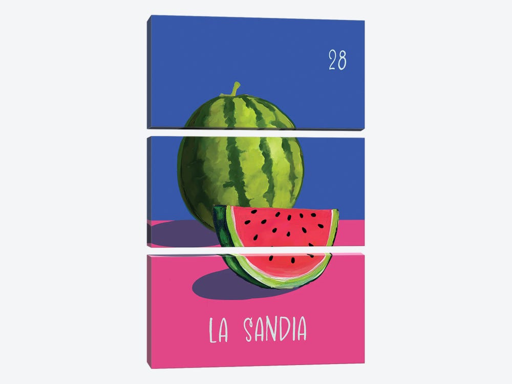 La Sandia The Watermelon by Emanuela Carratoni 3-piece Canvas Art Print