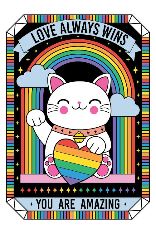 Fortune Cat With Rainbow