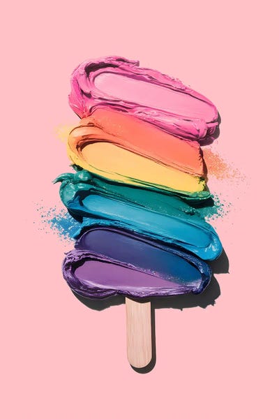 Rainbow Ice Cream Popsicle