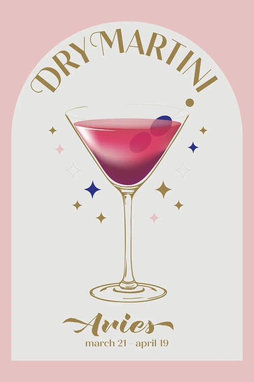 Dry Martini Cocktail Zodiac Sign