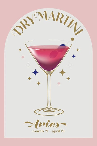 Dry Martini Cocktail Zodiac Sign