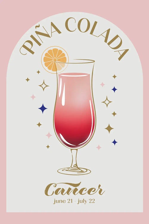 Piña Colada Cocktail Zodiac Sign
