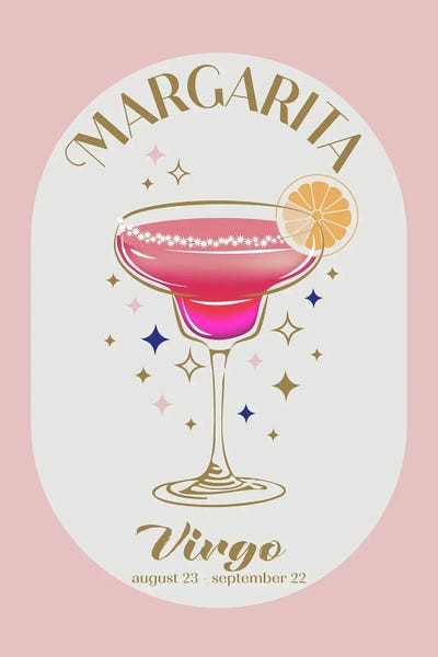 Margarita: Margarita Cocktail Zodiac Sign by Emanuela Carratoni