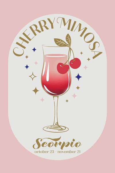 Cherry Mimosa Cocktail Zodiac Sign