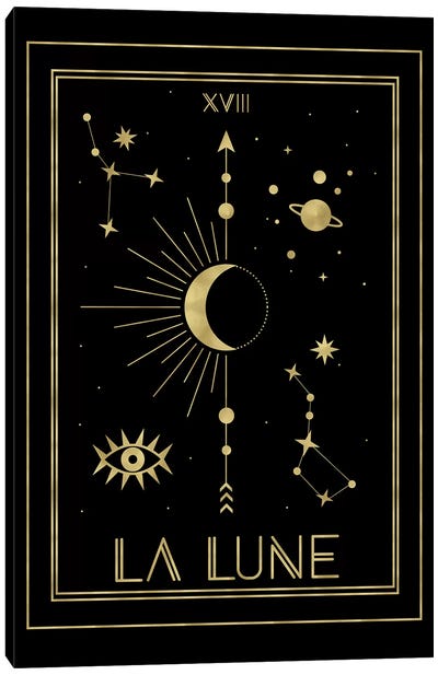 La Lune Gold Edition Canvas Art Print - Nursery Room Art