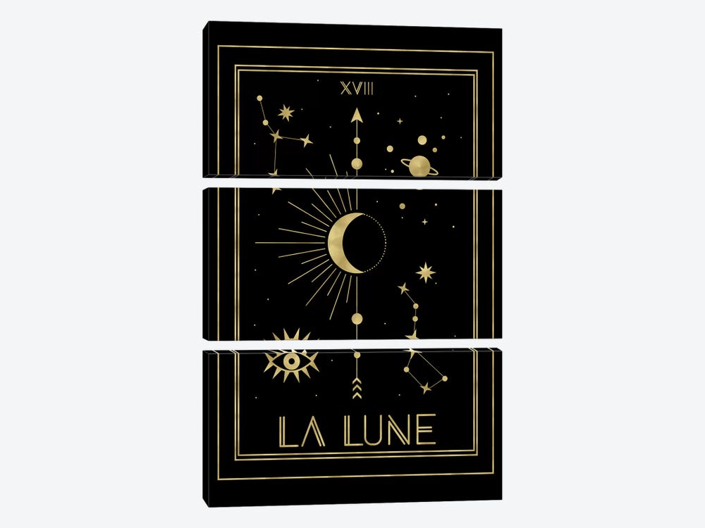 La Lune Gold Edition by Emanuela Carratoni 3-piece Canvas Art Print