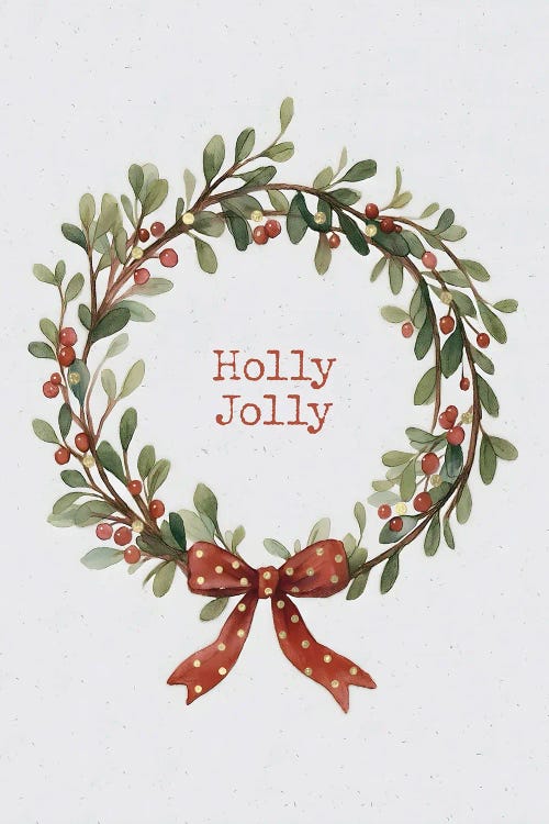 Holly Jolly Mistletoe Garland by Emanuela Carratoni wall art