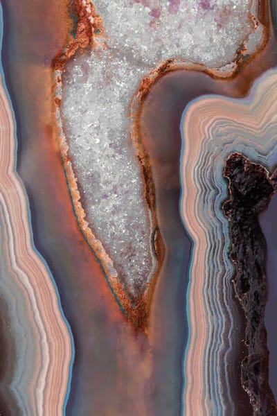 Terracotta Palette Agate by Emanuela Carratoni wood print