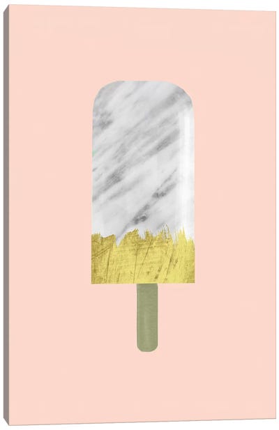 Marble And Gold Popsicle Canvas Art Print - Ice Cream & Popsicles