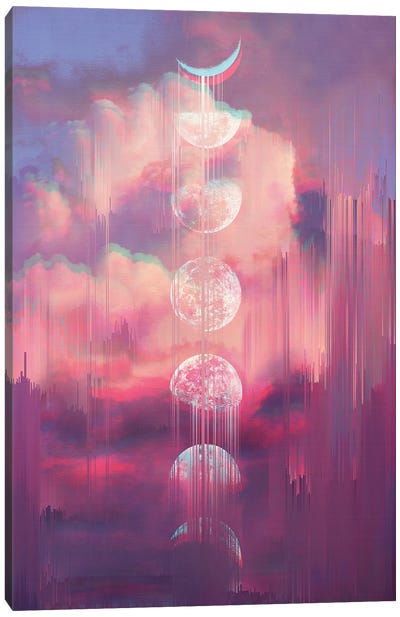 Moontime Glitches Canvas Art Print - Cloud Art