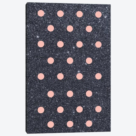 Pink Poka Dots On Shiny Background Canvas Print #CTI74} by Emanuela Carratoni Canvas Artwork