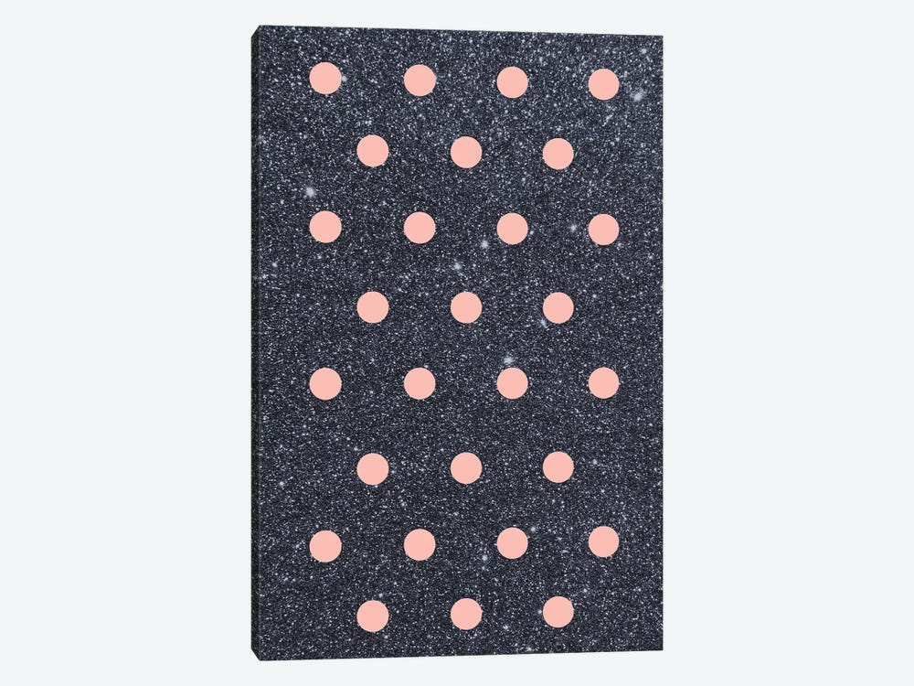 Pink Poka Dots On Shiny Background by Emanuela Carratoni 1-piece Canvas Artwork