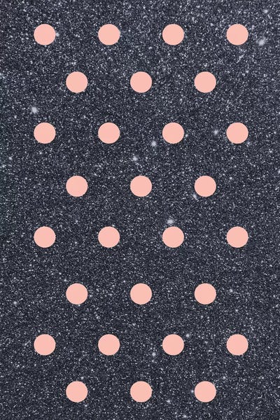 Minimalist Décor: Pink Poka Dots On Shiny Background by Emanuela Carratoni