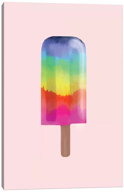 Rainbow Popsicle Canvas Art Print - Summer Art