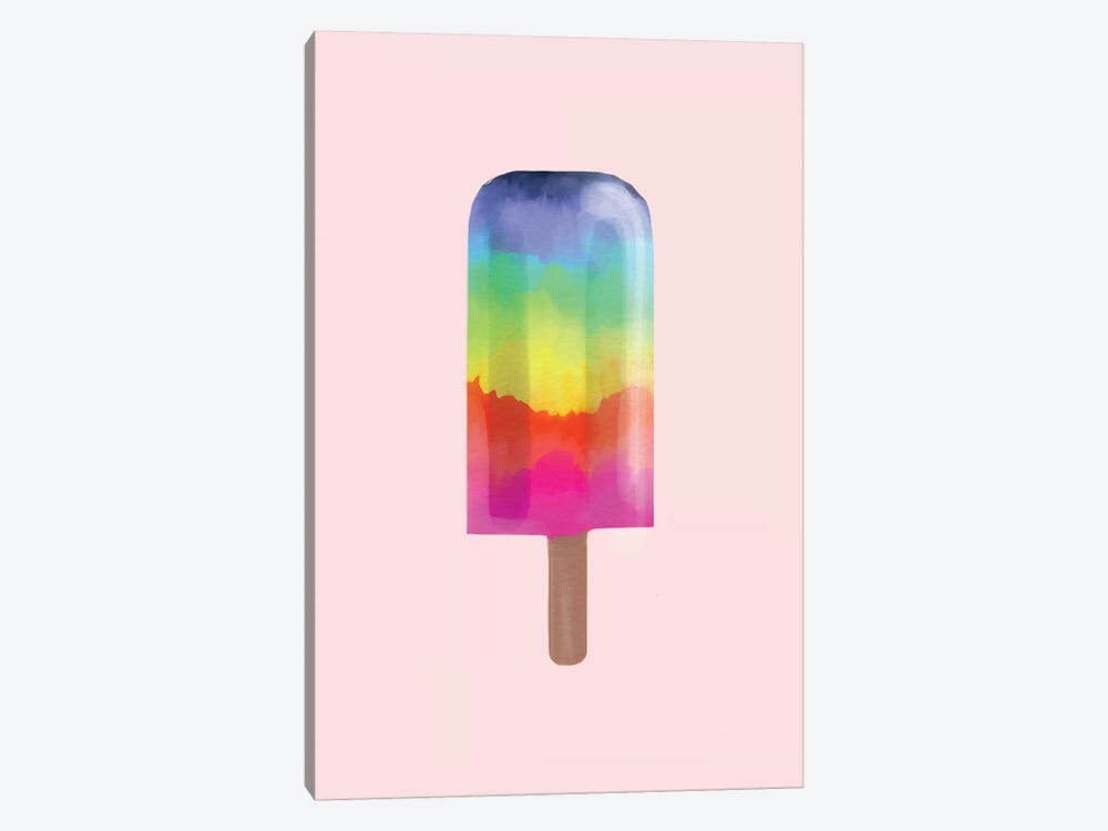 Rainbow Popsicle by Emanuela Carratoni 1-piece Canvas Art Print