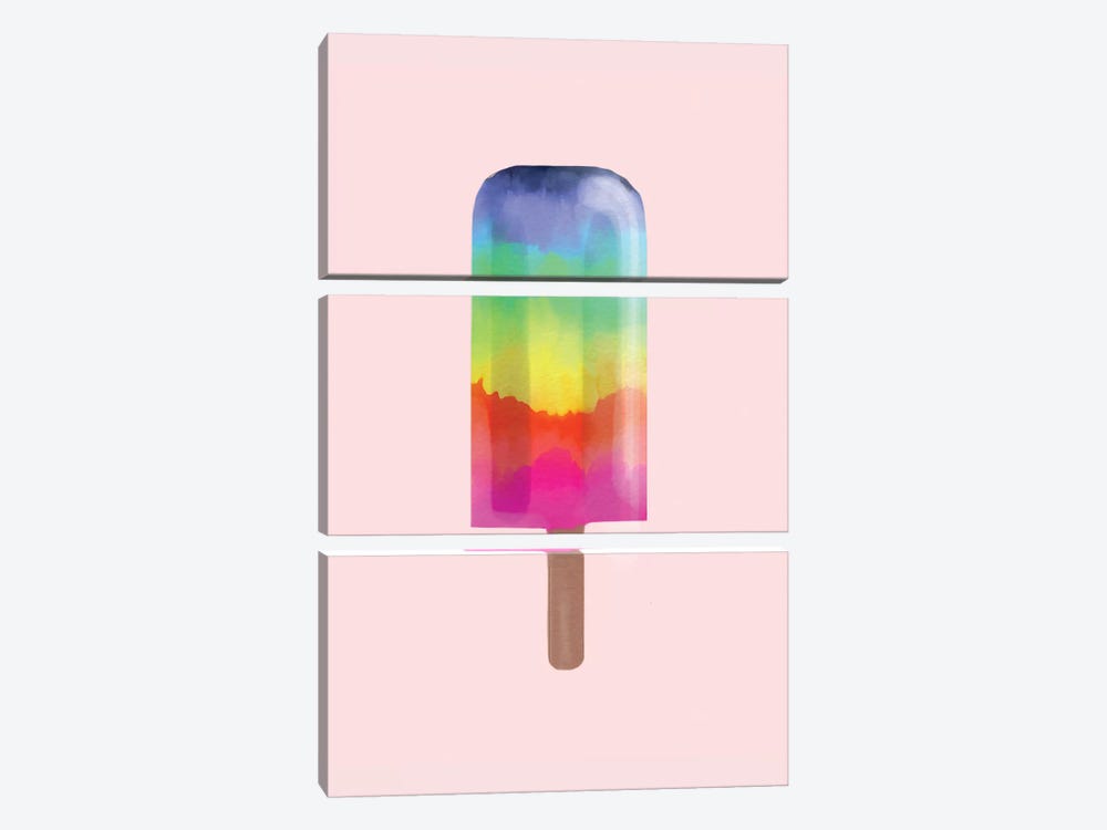 Rainbow Popsicle by Emanuela Carratoni 3-piece Art Print