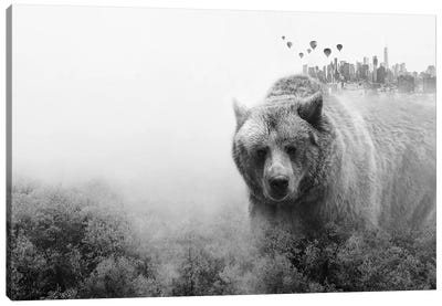 The Best Of All Worlds Canvas Art Print - Black & White Animal Art