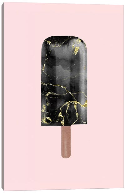 Black Marble Popsicle Canvas Art Print - Ice Cream & Popsicles