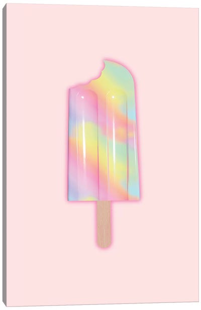 Unicorn Popsicle Canvas Art Print - Sweets & Dessert Art