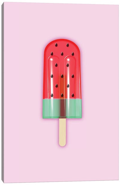 Watermelon Popsicle Canvas Art Print - Minimalist Kitchen Art