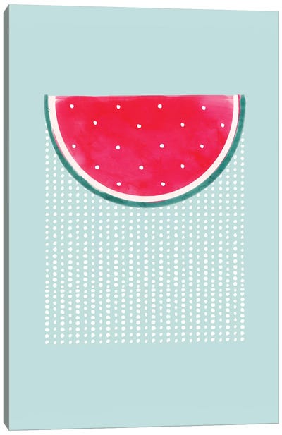 Watermelon Rain Canvas Art Print - Minimalist Kitchen Art