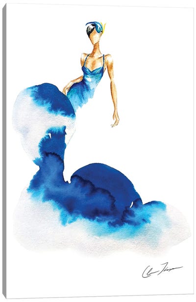 Blue Smoke Canvas Art Print - Claire Thompson