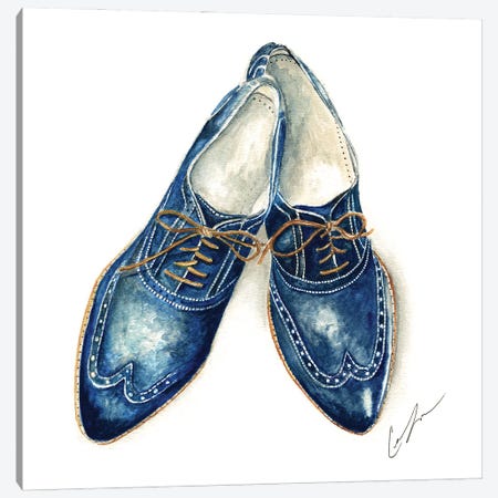 Cobalt Shoes Canvas Print #CTM15} by Claire Thompson Canvas Art
