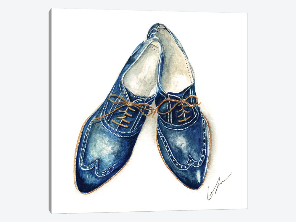 Cobalt Shoes by Claire Thompson 1-piece Canvas Wall Art