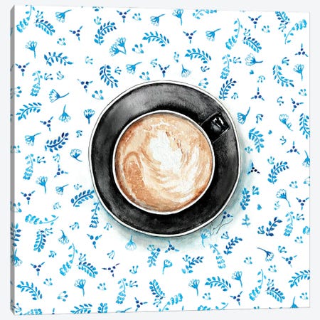 Coffee Patterns Canvas Print #CTM16} by Claire Thompson Canvas Artwork