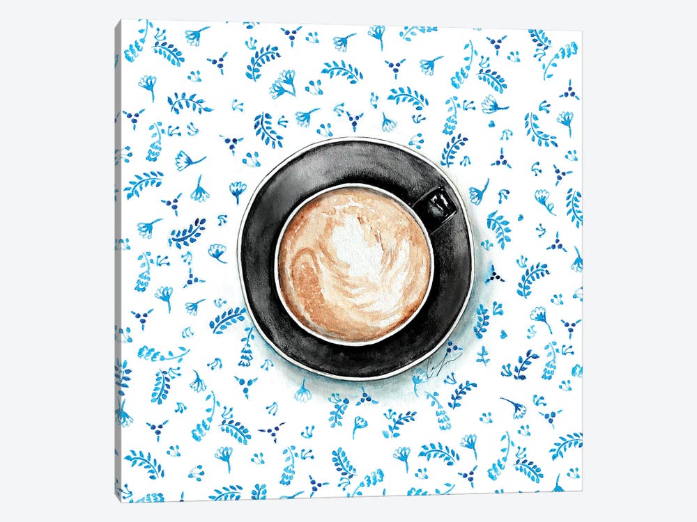 Coffee Patterns by Claire Thompson 1-piece Canvas Art Print