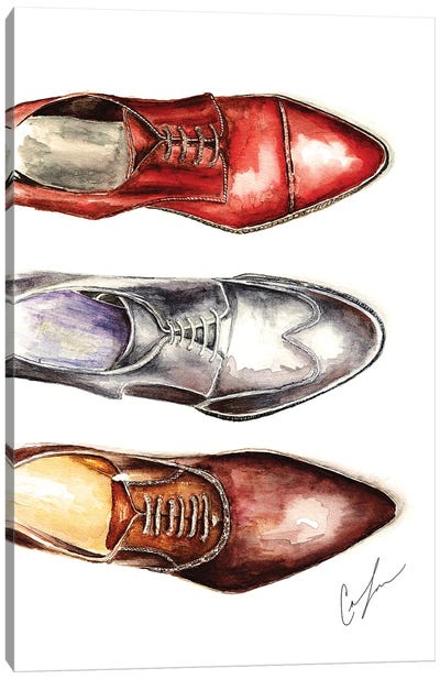 3 Shoes Canvas Art Print - Claire Thompson