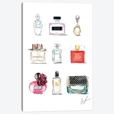 Perfumes Canvas Print #CTM29} by Claire Thompson Canvas Wall Art