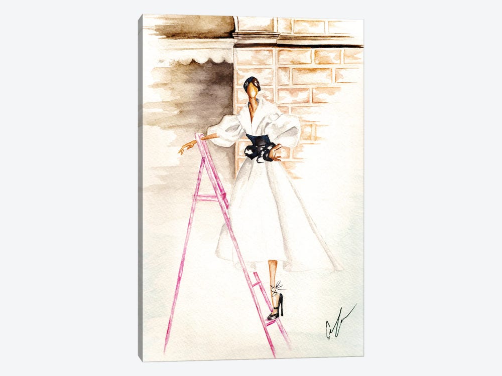 Pink Ladder by Claire Thompson 1-piece Canvas Print