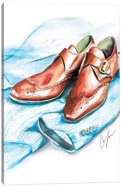 Shoes And Tweed Canvas Art Print - Claire Thompson