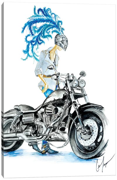 Biker Canvas Art Print - Claire Thompson