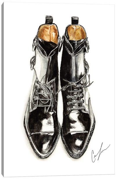 Black Boots Canvas Art Print - Claire Thompson