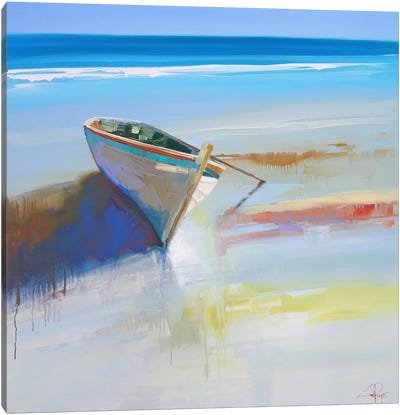 Low Tide II Canvas Art Print - Boat Art