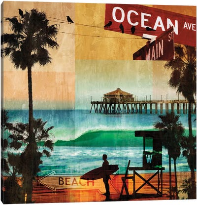 Ocean Avenue Canvas Art Print - Signs