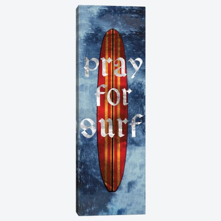Pray For Surf, Surf Board Canvas Print #CTR18} by Charlie Carter Canvas Wall Art