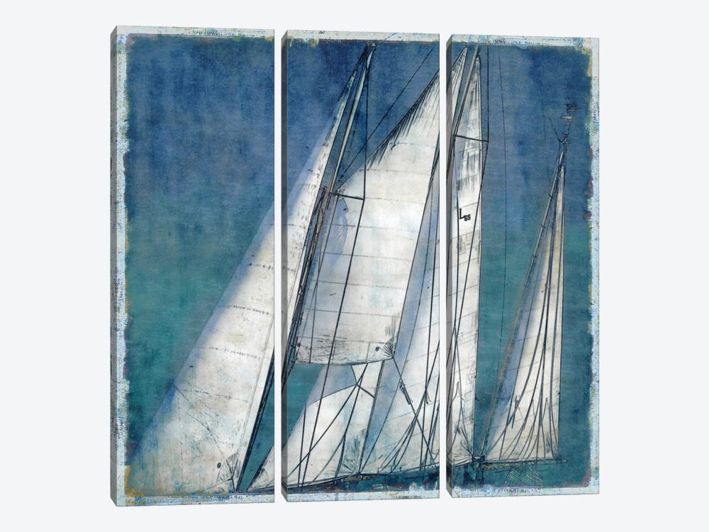 Sail Away II by Charlie Carter 3-piece Canvas Print
