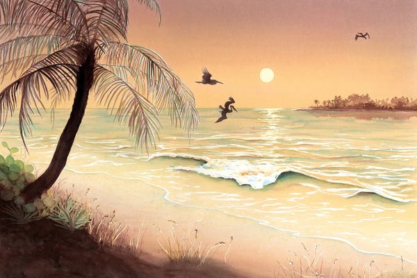 Tropical Beaches: Evening Flight by Christine Reichow