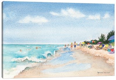 Florida Beach Day Canvas Art Print - Christine Reichow