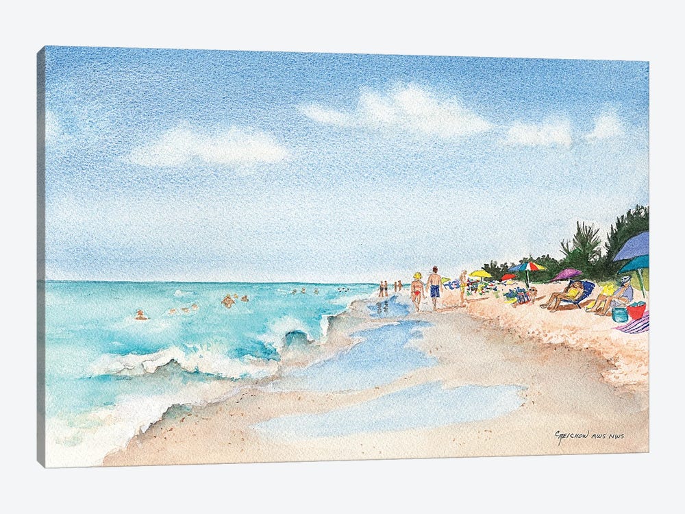 Florida Beach Day by Christine Reichow 1-piece Art Print