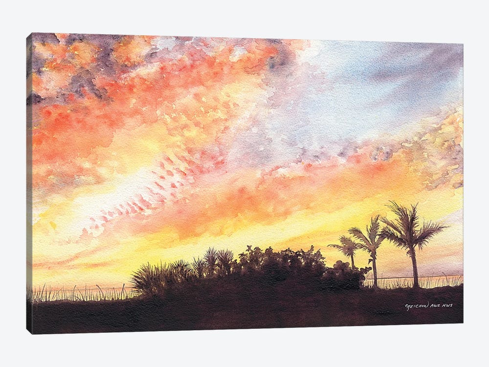 Florida Sunset by Christine Reichow 1-piece Canvas Wall Art