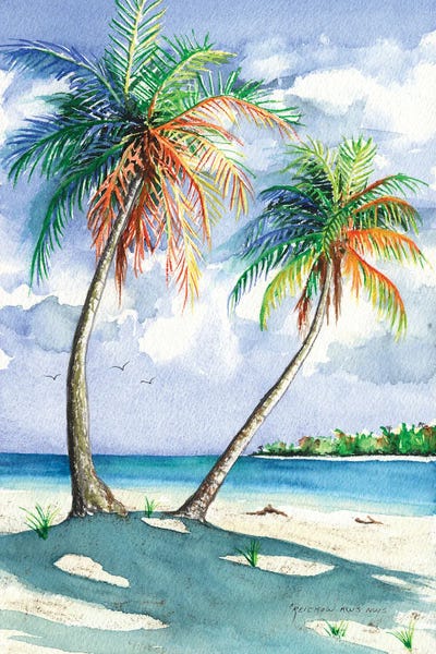 Tropical Beaches: Palm Shadows by Christine Reichow