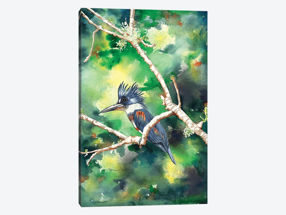 Quizzical Kingfisher by Christine Reichow 1-piece Canvas Artwork