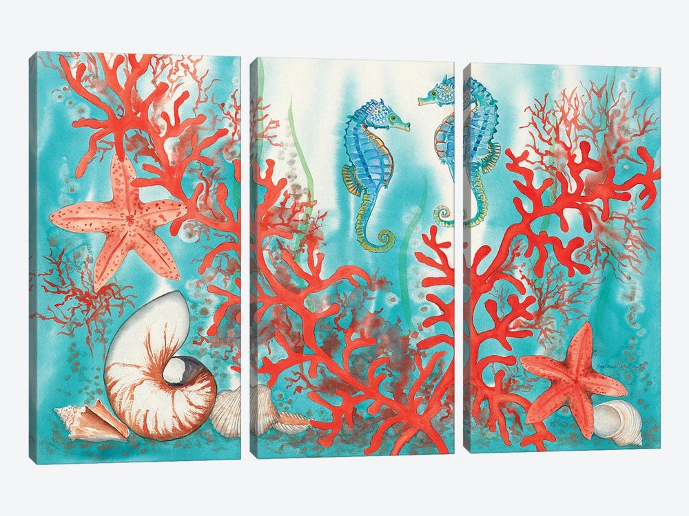 Sea Life by Christine Reichow 3-piece Canvas Wall Art