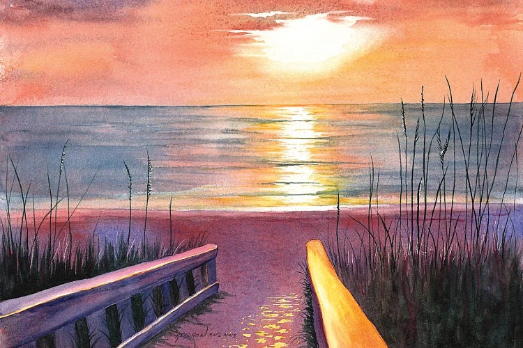 Sea Oat Sunset by Christine Reichow wall art