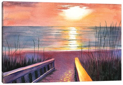 Sea Oat Sunset Canvas Art Print