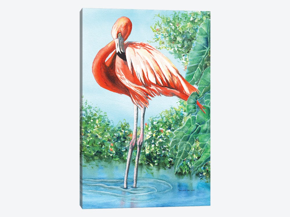 Flirty Flamingo by Christine Reichow 1-piece Art Print